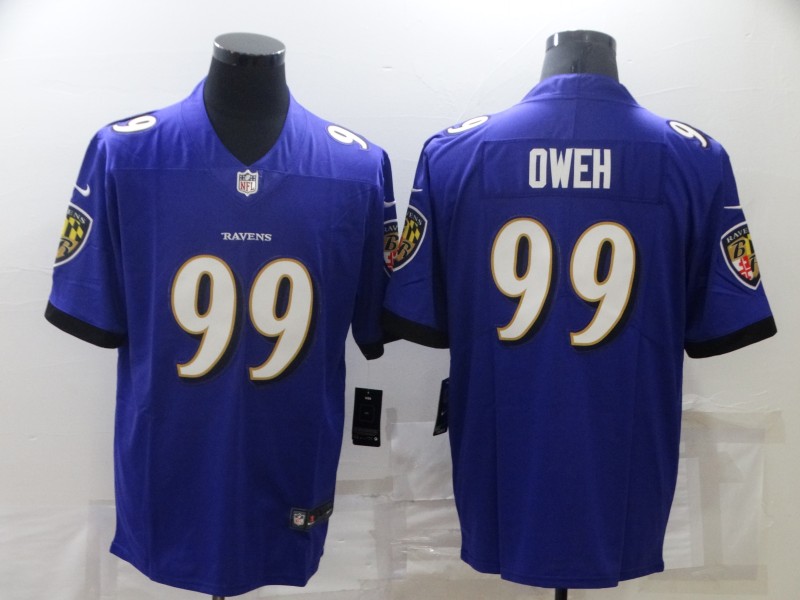 Men's Baltimore Ravens Odafe Oweh #99 Purple Vapor Limited Jersey